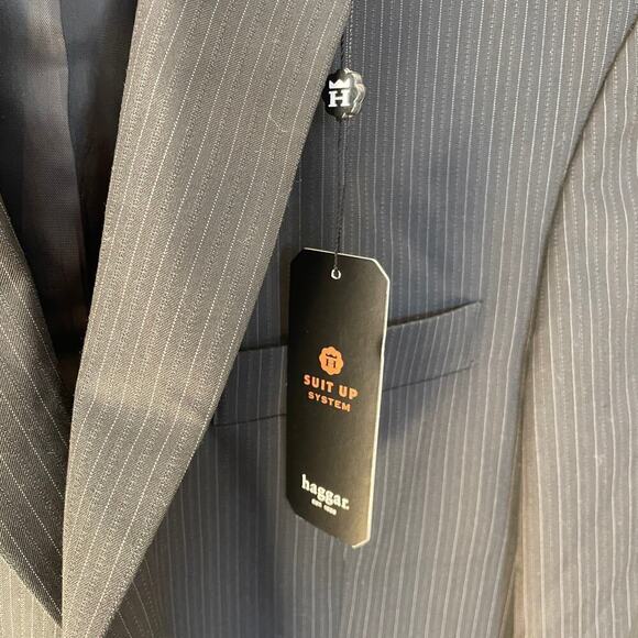 Haggar 44L Suit Up System Blazer | Black Pinstripe Sports Coat, New NWT $180 - Picture 6 of 9